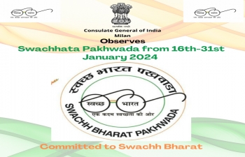 Observation of Swachhata Pakhwada in Consulate General of India, Milan from January 16-31, 2024  